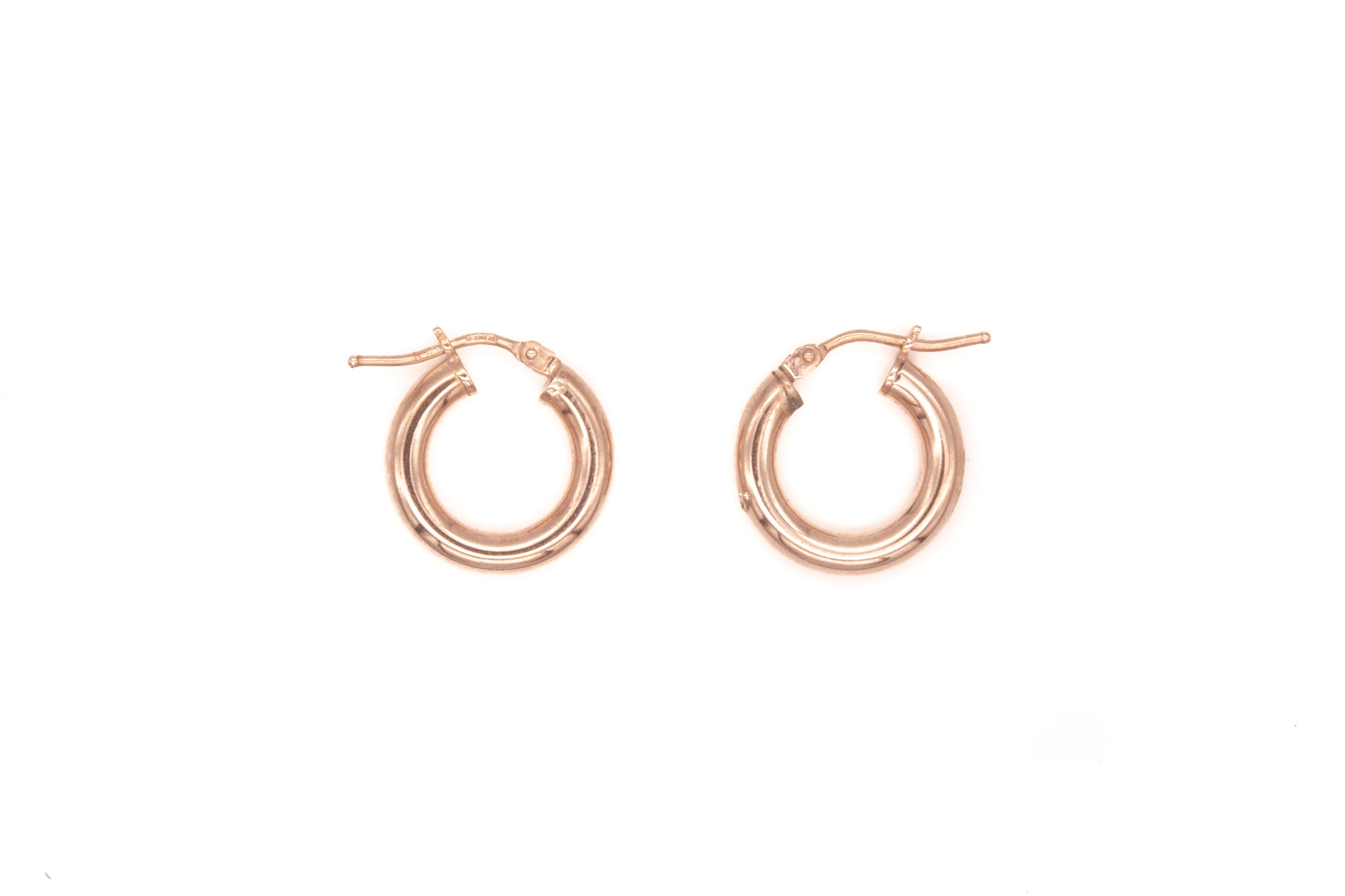 Orecchini cerchio S argento rosato