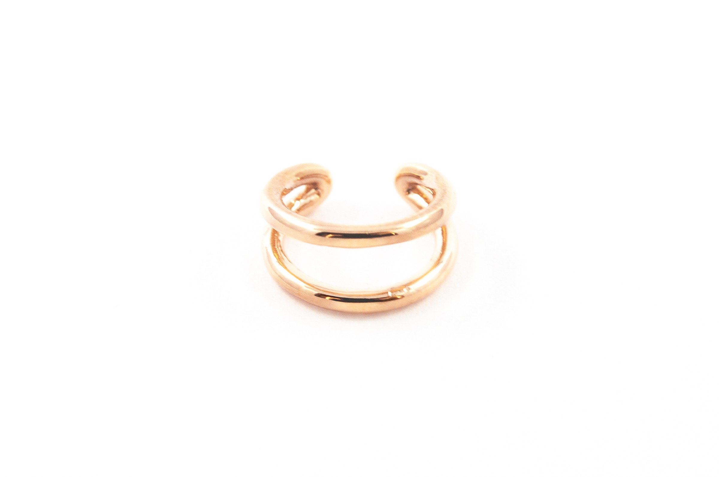 Earcuff filo doppio argento rosato