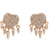 Orecchini cuore con borchie argento rosato