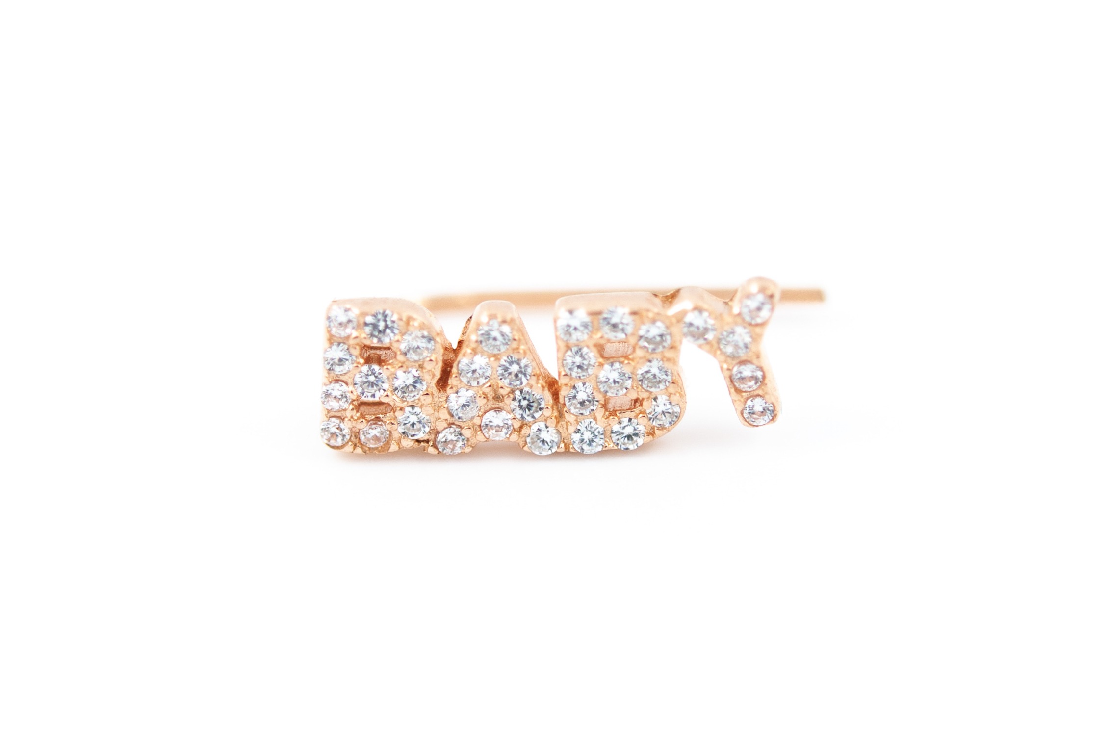 Orecchino earcuff baby argento rosato
