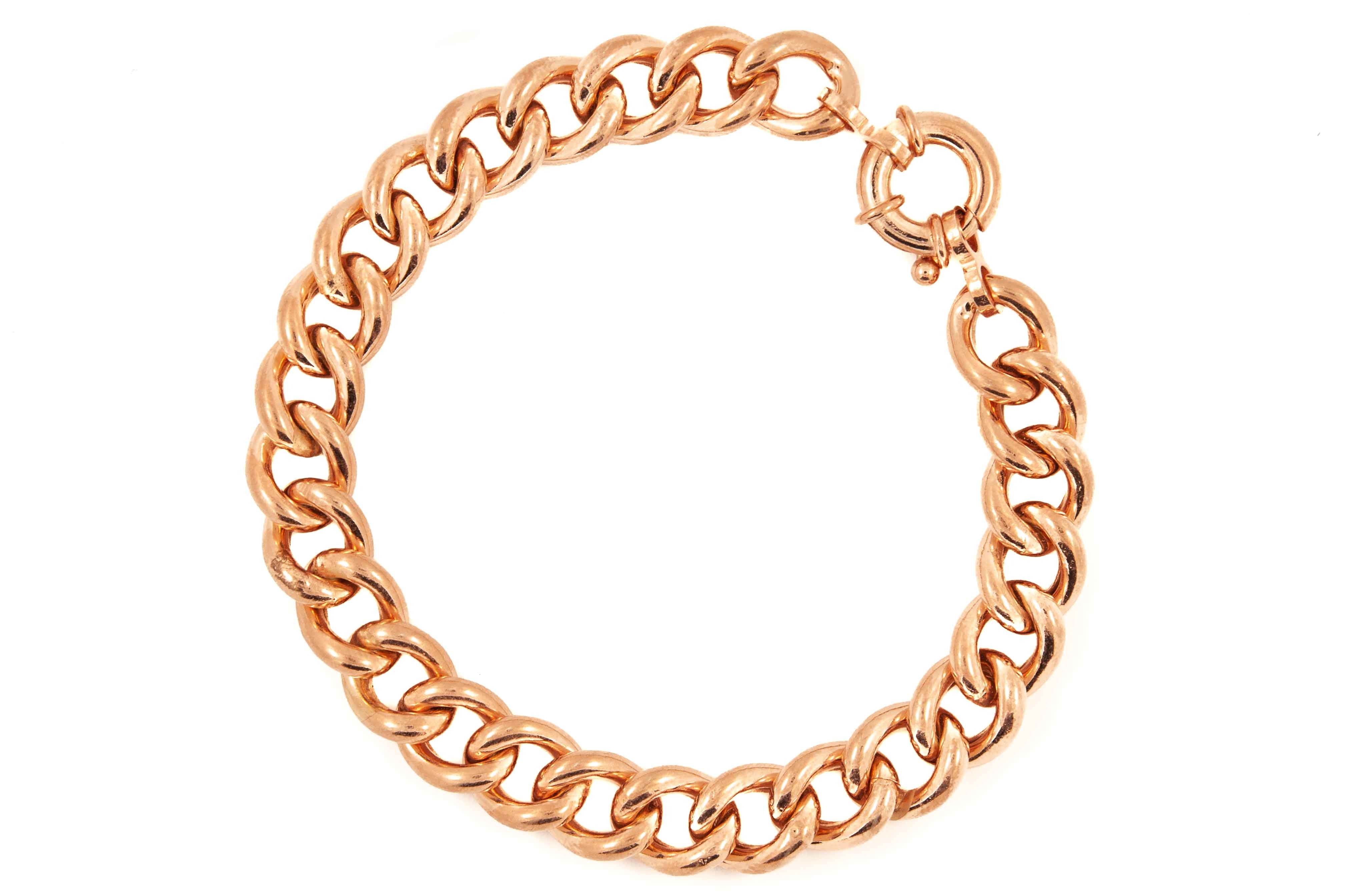 Bracciale catena groumette M argento rosato