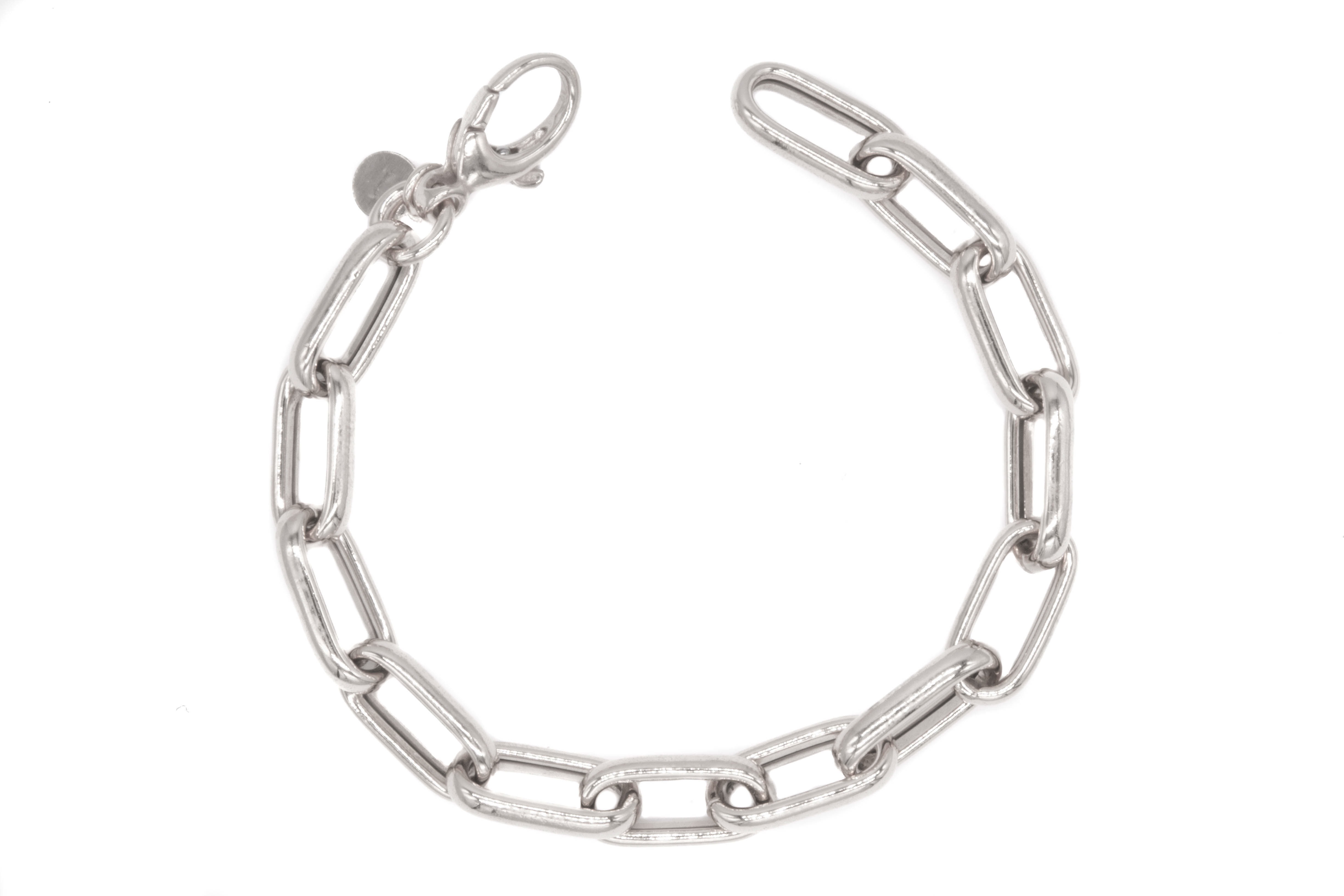 Bracciale catena ovale argento