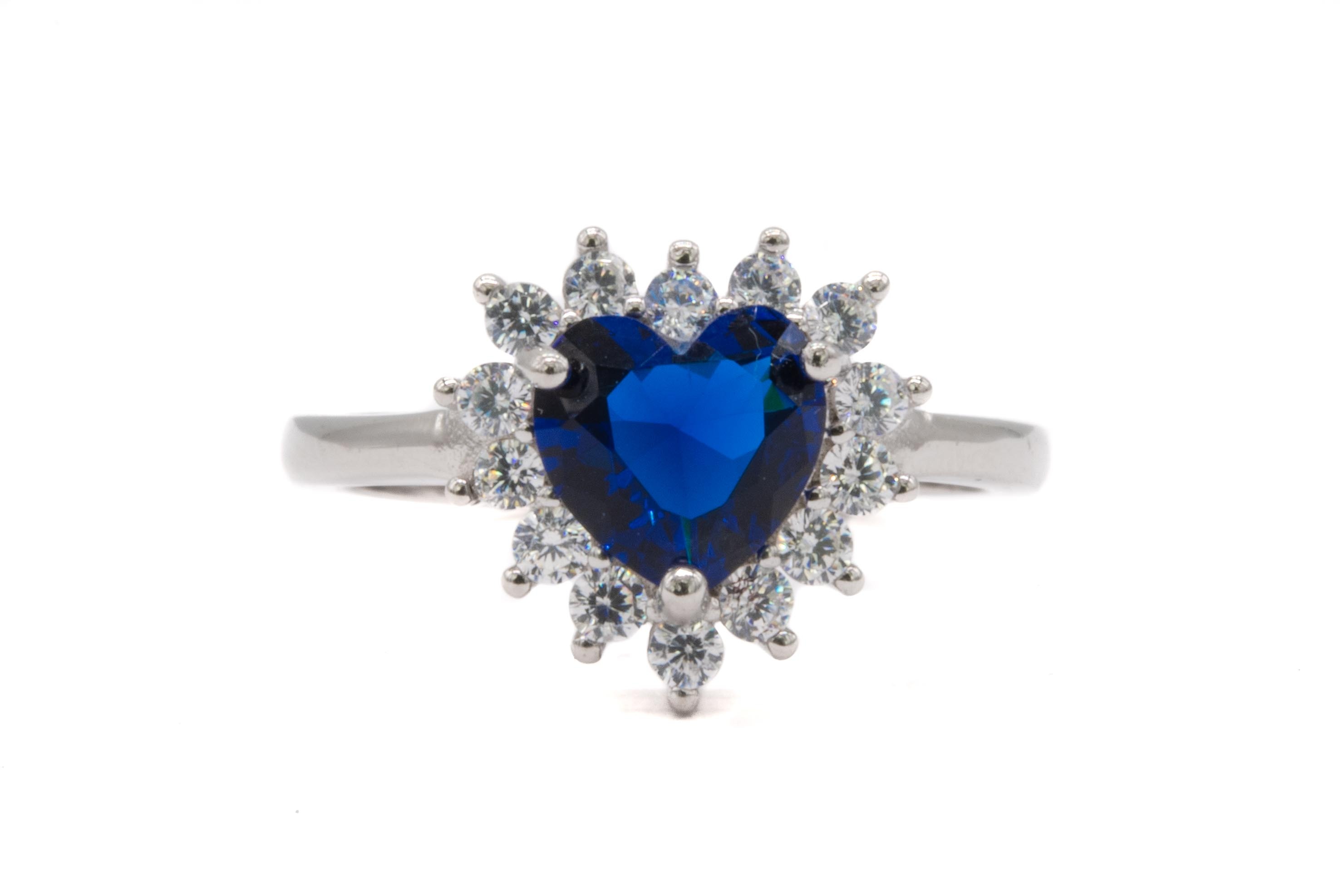 Anello Kate cuore blu argento