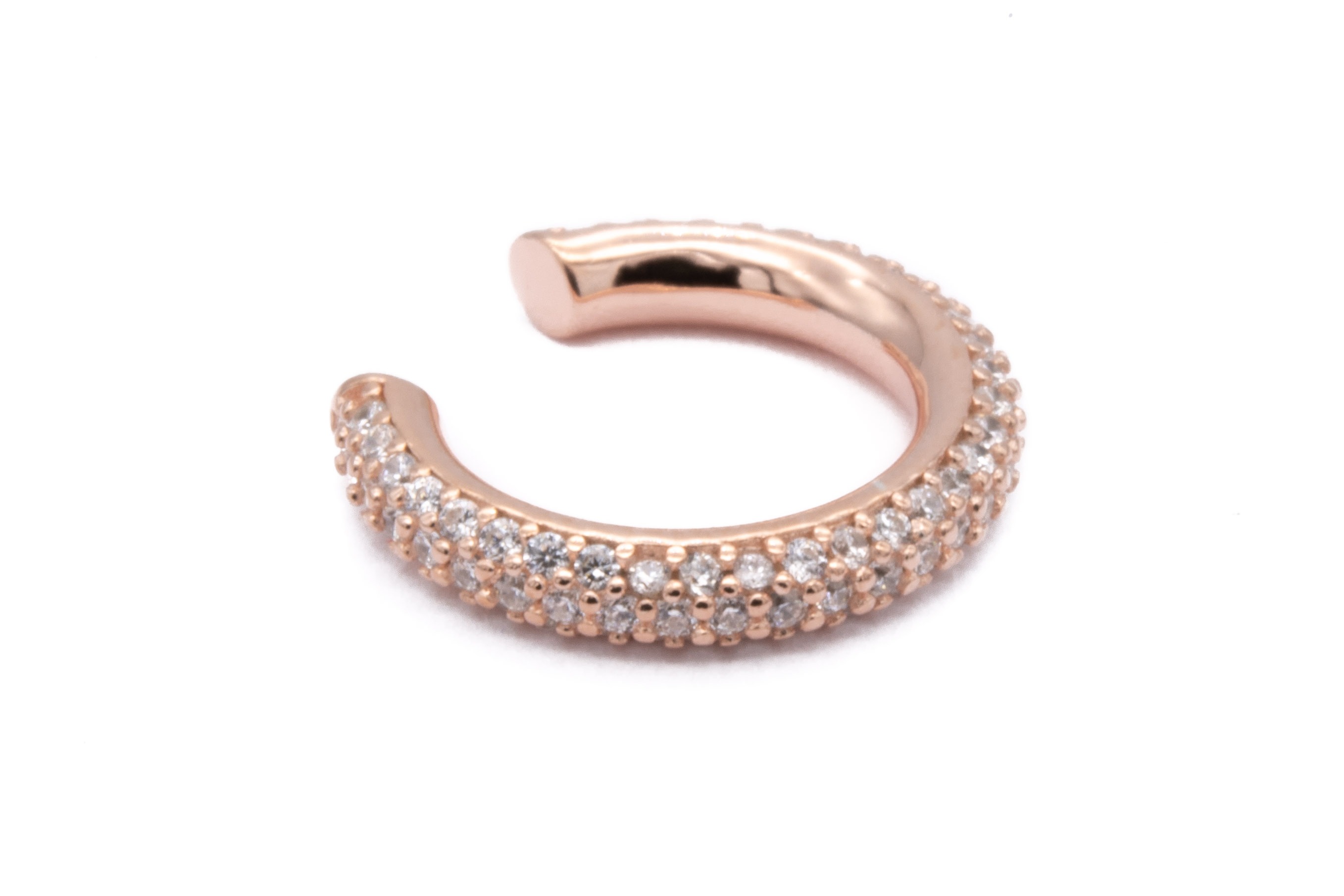 Earcuff brillantini argento rosato