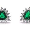 Orecchini Kate cuore verde argento