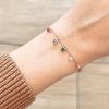 Bracciale cuoricini multicolor argento rosato - immagine 2