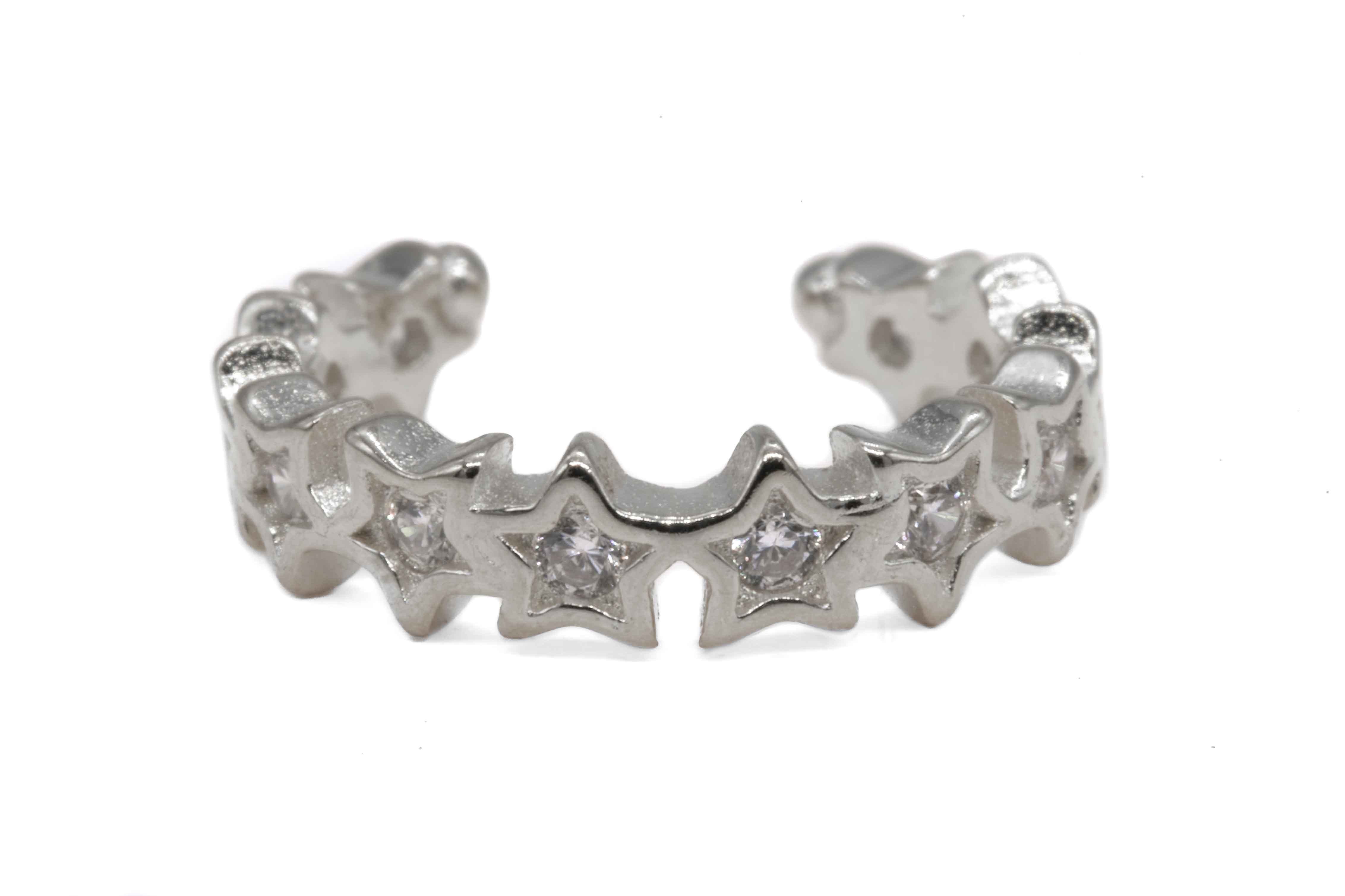 Earcuff stelline brillantini argento