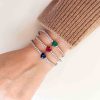 Bracciale tennis cuore verde argento - immagine 2