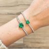 Bracciale tennis cuore verde argento - immagine 3
