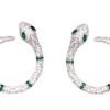 Orecchini serpente maxi verde argento