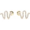 Orecchini serpente brillantini argento dorato