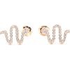 Orecchini serpente brillantini argento rosato