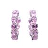 Orecchini semicerchio cuori M rosa argento