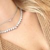 Collana tennis cuore rosa argento - immagine 2