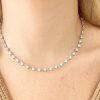Collana tennis cuoricini argento