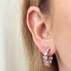 Orecchini semicerchio cuori M rosa argento - immagine 2