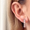 Orecchini semicerchio cuori M rosa argento - immagine 3