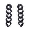 Orecchini cuban chain brillantini argento brunito