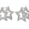 Orecchini stella doppia brillantini argento