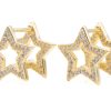 Orecchini stella doppia brillantini argento dorato