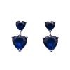 Orecchini cuore doppio blu argento