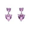 Orecchini cuore doppio rosa argento