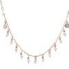 Collana perline e zirconi argento dorato