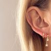 Orecchini cerchio mini stelline argento dorato - immagine 3