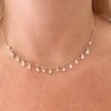 Collana perline e zirconi argento dorato - immagine 2