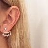 Orecchini navette pendenti argento dorato - immagine 2