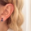 Orecchini cuore doppio blu argento - immagine 2