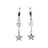 Orecchini cerchio mini stelline argento