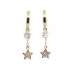 Orecchini cerchio mini stelline argento dorato