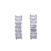 Orecchini cerchio baguettes argento