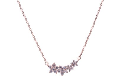 Collana fiori argento rosato