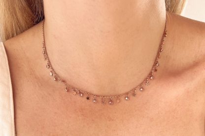 Collana stelline e brillantini argento dorato - immagine 2