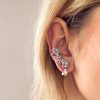 Orecchini earcuff fiori argento - immagine 2
