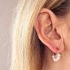 Orecchini cerchio perline pendenti argento rosato - immagine 2