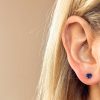 Orecchini cuoricino blu argento - immagine 2