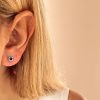 Orecchini Kate tondi mini blu argento - immagine 2