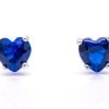 Orecchini cuoricino blu argento