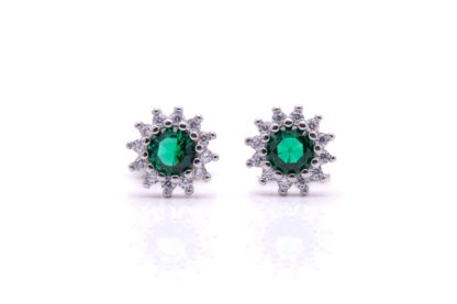 Orecchini Kate tondi mini verde argento